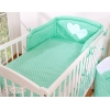 Tour de Lit Bébé a Barreaux Menthe à Pois Cœurs