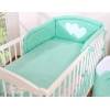Tour de Lit Bébé a Barreaux Menthe Cœurs