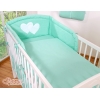 Tour de Lit Bébé a Barreaux Menthe Cœurs