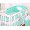 Tour de Lit Bébé a Barreaux Menthe Cœurs