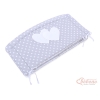 Tour de Lit Bébé a Barreaux XXL Gris à Pois Cœurs
