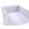 Tour de Lit Bébé a Barreaux XXL Gris à Pois Cœurs