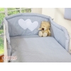 Tour de Lit Bébé Gris à Pois Cœurs