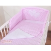 Tour de Lit Bébé Rose à Pois Cœurs