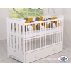 Tour de Lit Bébé Tressé 360cm Anti-chocs Blanc Anthracite Miel