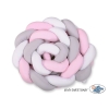 Tour de Lit Bébé Tressé 360cm Anti-chocs Rose Blanc Gris