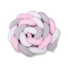 Tour de Lit Bébé Tressé 360cm Anti-chocs Rose Blanc Gris