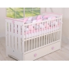 Tour de Lit Bébé Tressé 360cm Anti-chocs Rose Blanc Gris