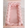 Tour de Lit Bébé Tressé 360cm Anti-chocs Rose Poussiéreux