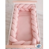 Tour de Lit Bébé Tressé 360cm Anti-chocs Rose Poussiéreux