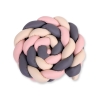 Tour de Lit Bébé Tressé Extra épais 3,6m Beige Anthracite Rose Poussiéreux