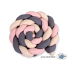 Tour de Lit Bébé Tressé Extra épais 3,6m Beige Anthracite Rose Poussiéreux