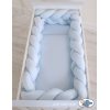 Tour de Lit Bébé Tressé Extra épais 3,6m Bleu pour Garçon