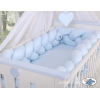 Tour de Lit Bébé Tressé Extra épais 3,6m Bleu pour Garçon