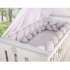 Tour de Lit Bébé Tressé Extra épais 3,6m Gris