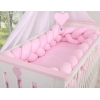 Tour de Lit Tressé pour Fille Rose