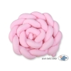Tour de Lit Bébé Tressé Extra épais 3,6m Rose pour Fille