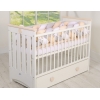 Tour de Lit Bébé Tressé Extra Long 3,6m Blanc Gris Beige