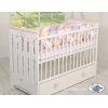 Tour de Lit Bébé Tressé Extra Long 3,6m Blanc Gris Beige