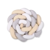 Tour de Lit Bébé Tressé Extra Long 3,6m Blanc Gris Beige