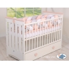 Tour de Lit Bébé Tressé Extra Long 3,6m Blanc Gris Rose Poudré