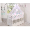 Tour de Lit Bébé Tressé Extra Long 3,6m Menthe Rose Blanc
