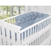 Tour de Lit Bébé Tressé Fille et Garçon Bleu Pastel