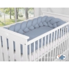 Tour de Lit Bébé Tressé Fille et Garçon Bleu Pastel