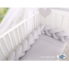 Tour de Lit Bébé Tressé Fille et Garçon Gris