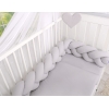 Tour de Lit Bébé Tressé Fille et Garçon Gris