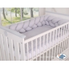 Tour de Lit Bébé Tressé Fille et Garçon Gris