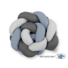 Tour de Lit Bébé Tressé Fille et Garçon Gris Anthracite Bleu Pastel