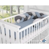 Tour de Lit Bébé Tressé Fille et Garçon Gris Anthracite Bleu Pastel