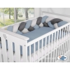 Tour de Lit Bébé Tressé Fille et Garçon Gris Anthracite Bleu Pastel