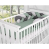 Tour de Lit Bébé Tressé Fille et Garçon Gris Vert Pastel Anthracite