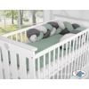 Tour de Lit Bébé Tressé Fille et Garçon Gris Vert Pastel Anthracite