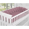 Tour de Lit Bébé Tressé Fille et Garçon Violet Pastel
