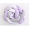 Tour de Lit Bébé Tressé  OEKO-TEX Blanc Gris Lila