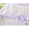 Tour de Lit Bébé Tressé  OEKO-TEX Blanc Gris Lila