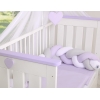 Tour de Lit Bébé Tressé  OEKO-TEX Blanc Gris Lila