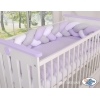 Tour de Lit Bébé Tressé  OEKO-TEX Blanc Gris Lila