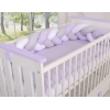 Tour de Lit Bébé Tressé  OEKO-TEX Blanc Gris Lila