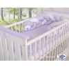 Tour de Lit Bébé Tressé  OEKO-TEX Blanc Gris Lila