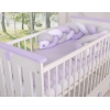 Tour de Lit Bébé Tressé  OEKO-TEX Blanc Gris Lila