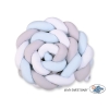 Tour de Lit Bébé Tressé XXL Blanc Gris Bleu