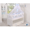 Tour de Lit Bébé Tressé XXL Blanc Gris Bleu