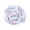 Tour de Lit Bébé Tressé XXL Blanc Gris Bleu