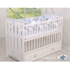 Tour de Lit Bébé Tressé XXL Blanc Gris Bleu