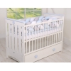Tour de Lit Bébé Tressé XXL Blanc Gris Bleu