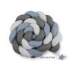 Tour de Lit Bébé Tressé XXL Gris Anthracite Bleu Pastel